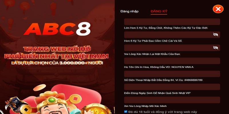 Hướng dẫn thao tác đăng ký ABC8